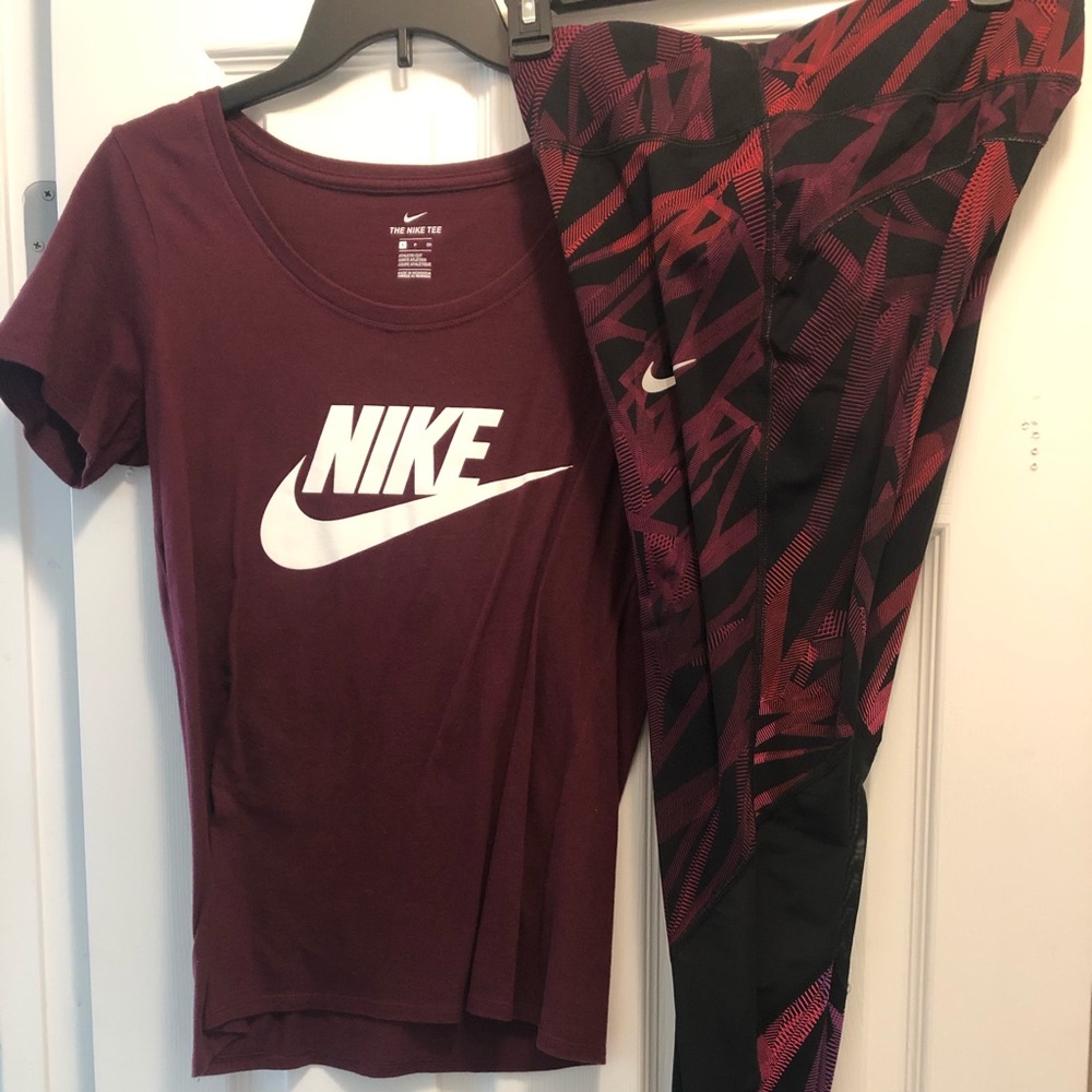 Nike running tights & t-shirt set